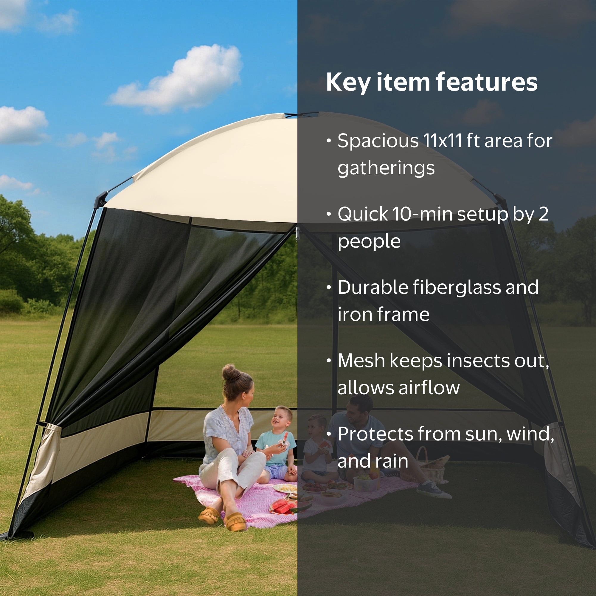 GVDV Screen House Room 11x11 Ft Mesh Net Tent Canopy Waterproof