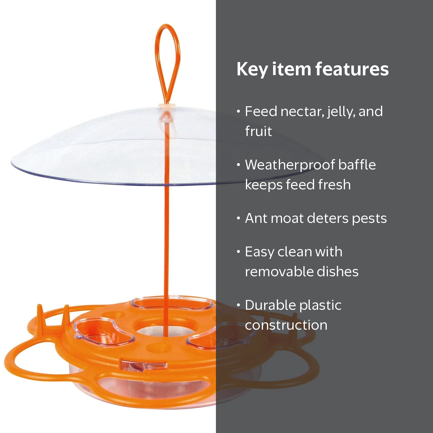 Nature's Way Bird Oriole Buffet Feeder with Removable Jelly Dishes