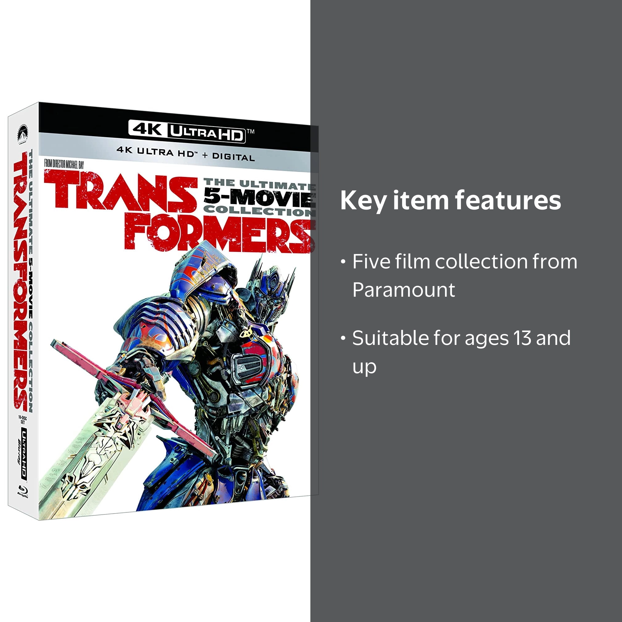 Paramount Transformers: Ultimate 5-Movie Blu-ray Pack (4K Ultra HD