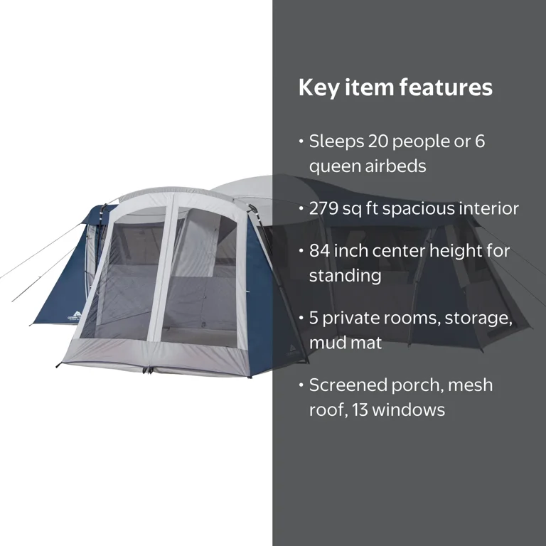 20-Person Star Tent with Screen Room for Camping - Walmart.com