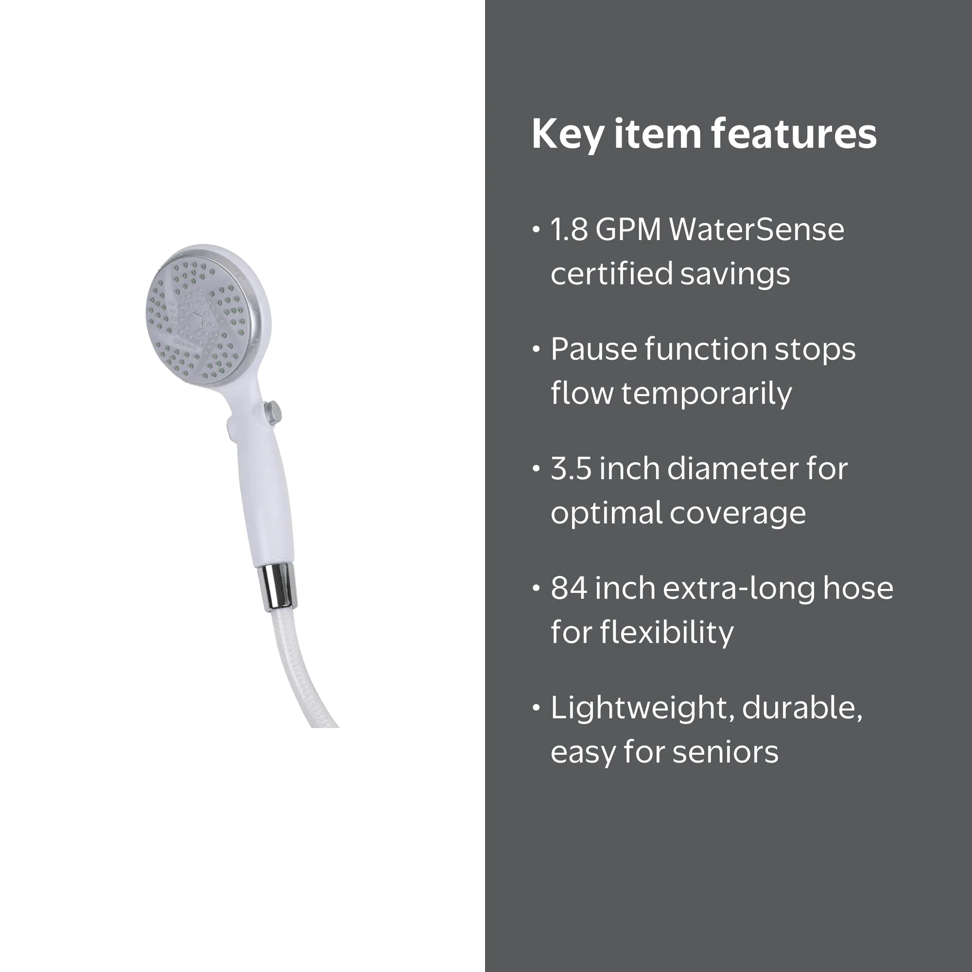 Carex Handheld Showerhead with Extra-Long 84