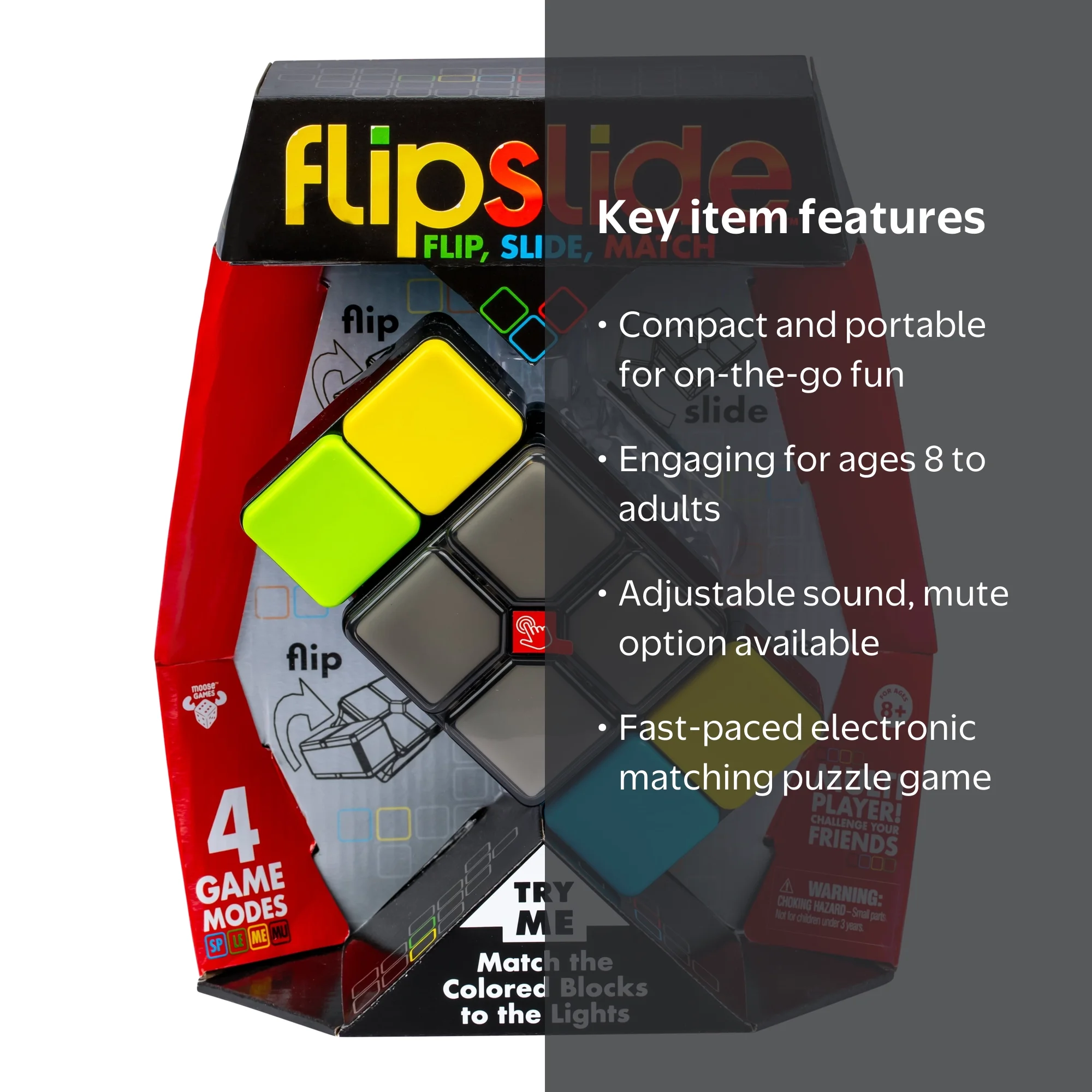 Moose Toys, Flipslide - Tourner, Pousser, Attribuer, Puzzle, Jeu électronique, À partir de 8 Ans, 1+ Joueur, Allemand
