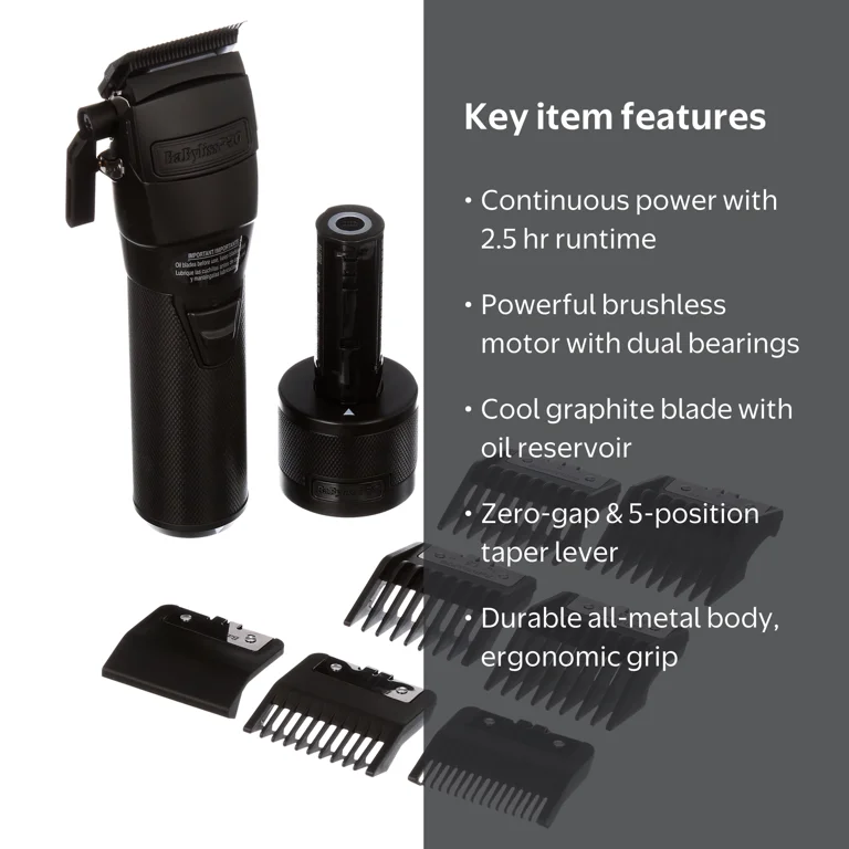 BabylissPRO BlackFX FXONE Zero-Gap Adjustable with Dual Ball