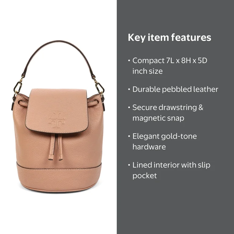 Tory Burch Women's Thea Pebbled Leather Mini Bucket Backpack