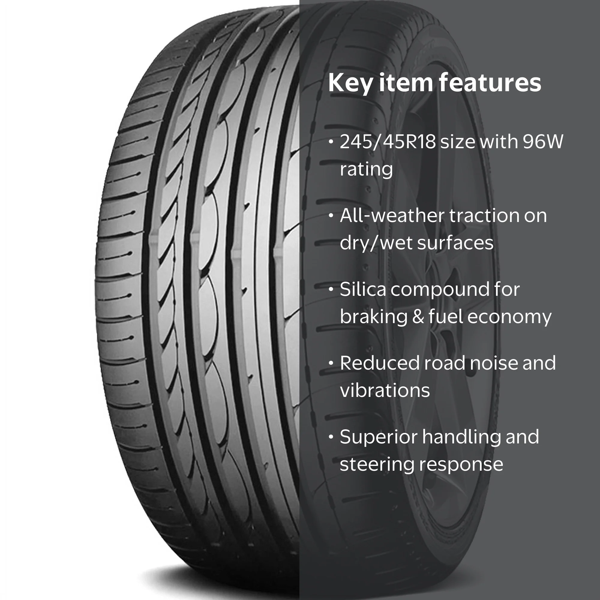 Yokohama Advan Sport 245/45R18 96W BW All Season Tire - Walmart.com