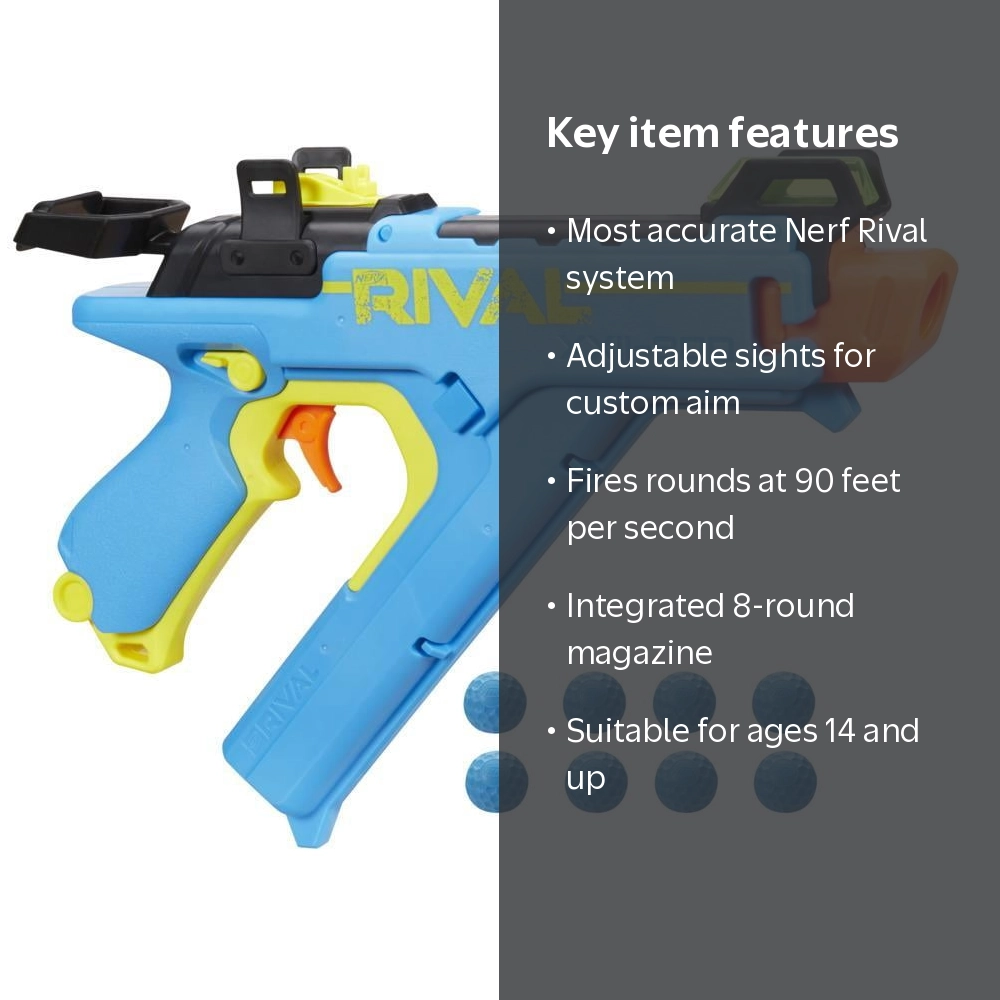 Nerf Rival Vision XXII 800 Ball Dart Blaster with 8 Rounds for