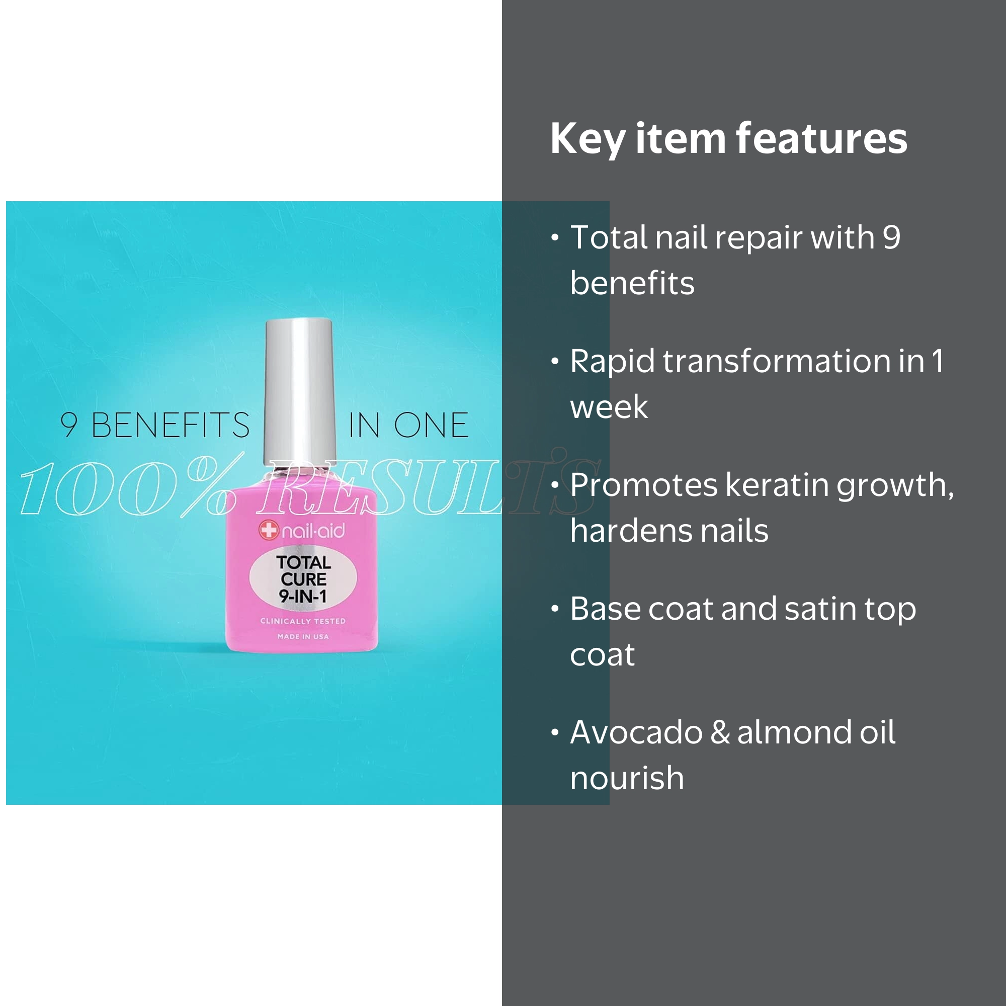 Nail-Aid - Total Cure - 9 Benefits in 1 - Walmart.com