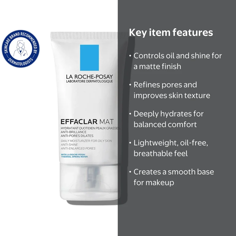 La Roche-Posay, Effaclar Mat Daily Moisturizer, 1.35 fl oz, Oily
