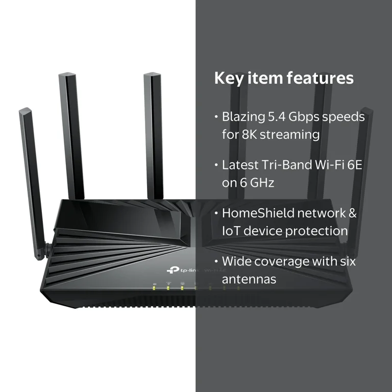 TP-Link Tri-Band 5.4 Gbps Wi-Fi 6E Network Router - Archer AXE5400