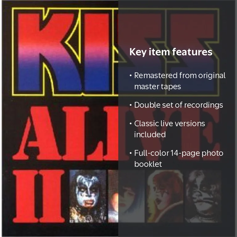 Kiss - Alive II Remastered Heavy Metal CD with Limited Edition