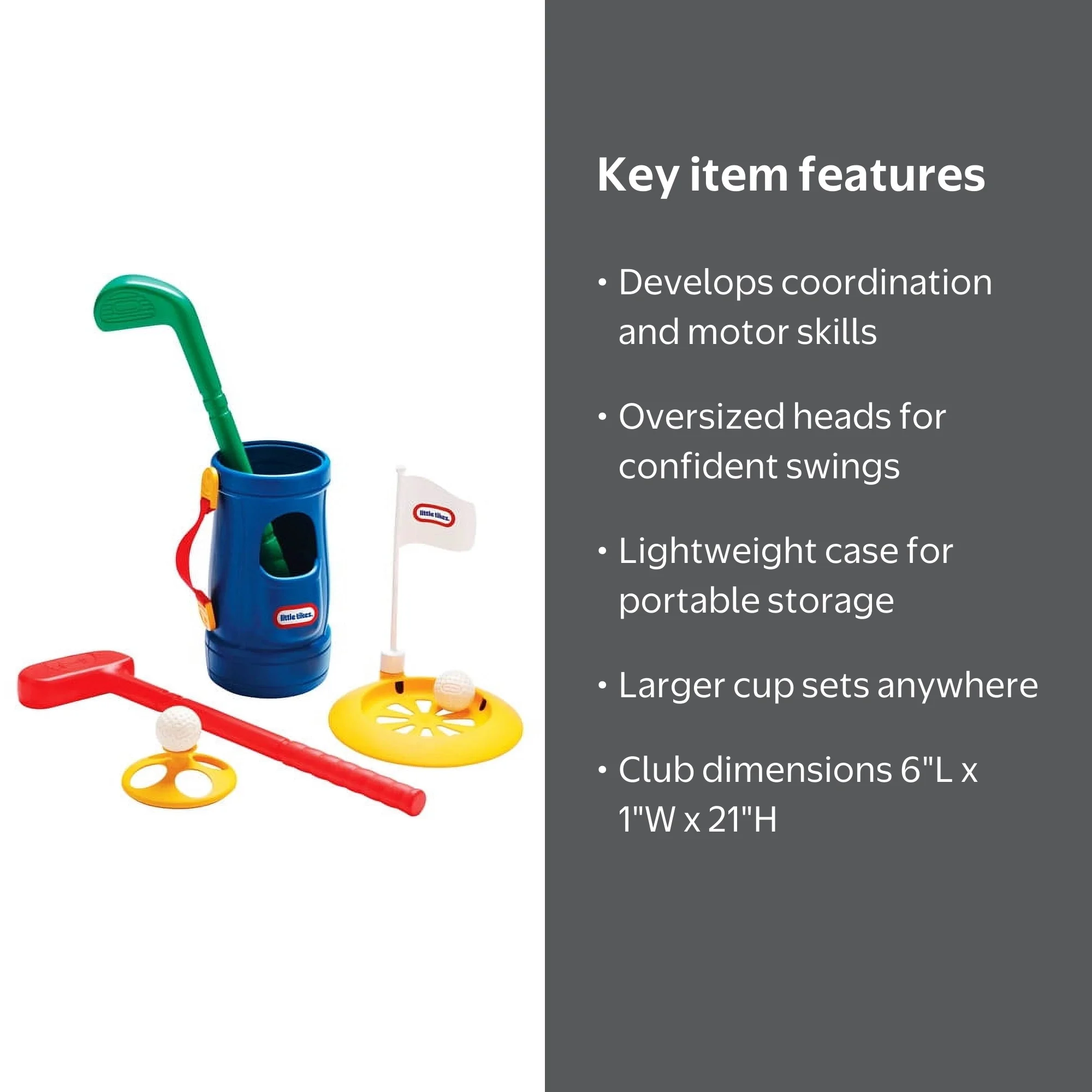 Little Tikes Grab 'N Go Golf Set for Kids - Easy Club, Balls