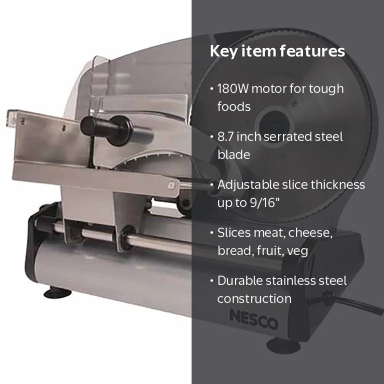 NESCO Food Slicer, FS-250, 8.7 inch Stainless Steel Blade