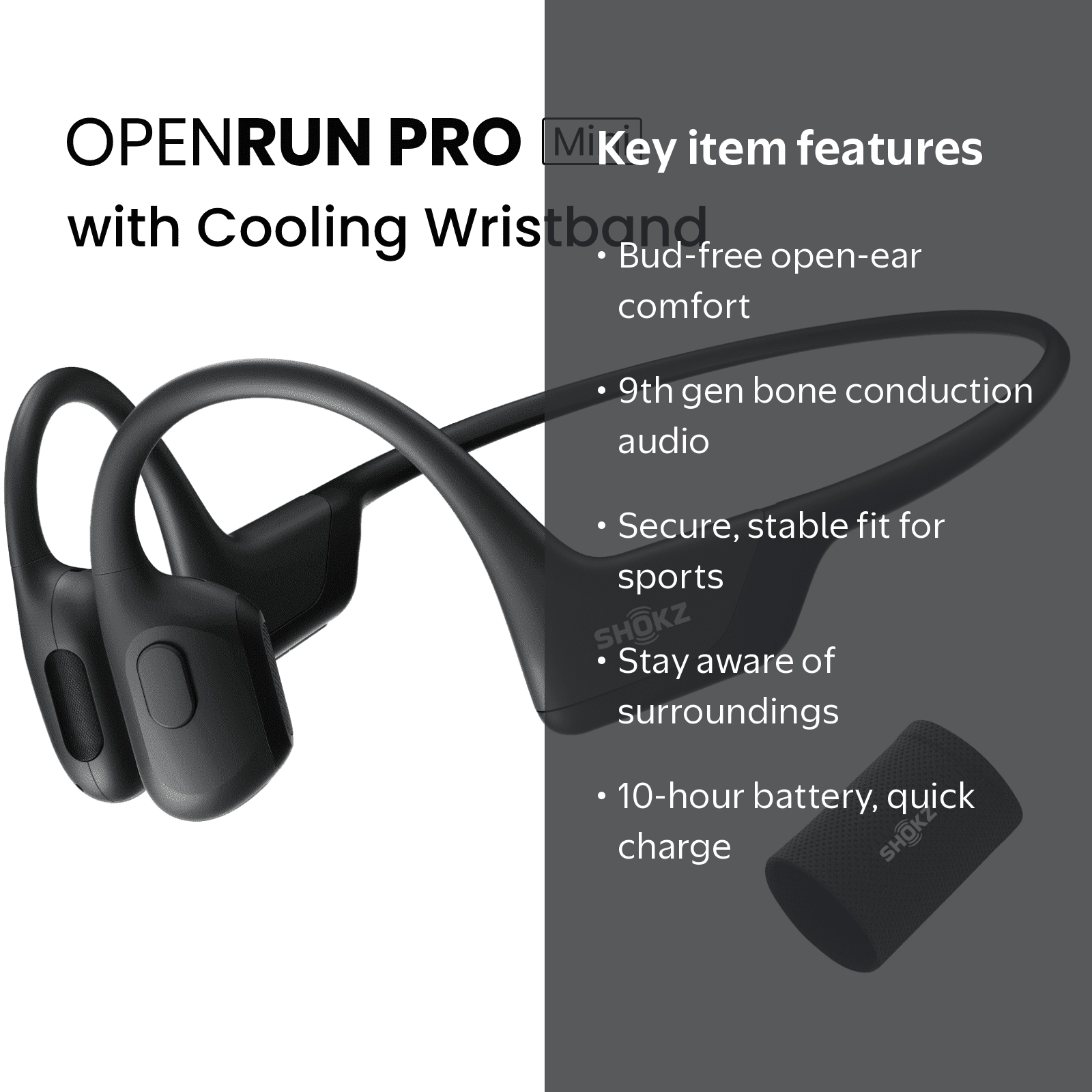 Shokz OpenRun Pro Mini Bone Conduction Open Ear Bluetooth