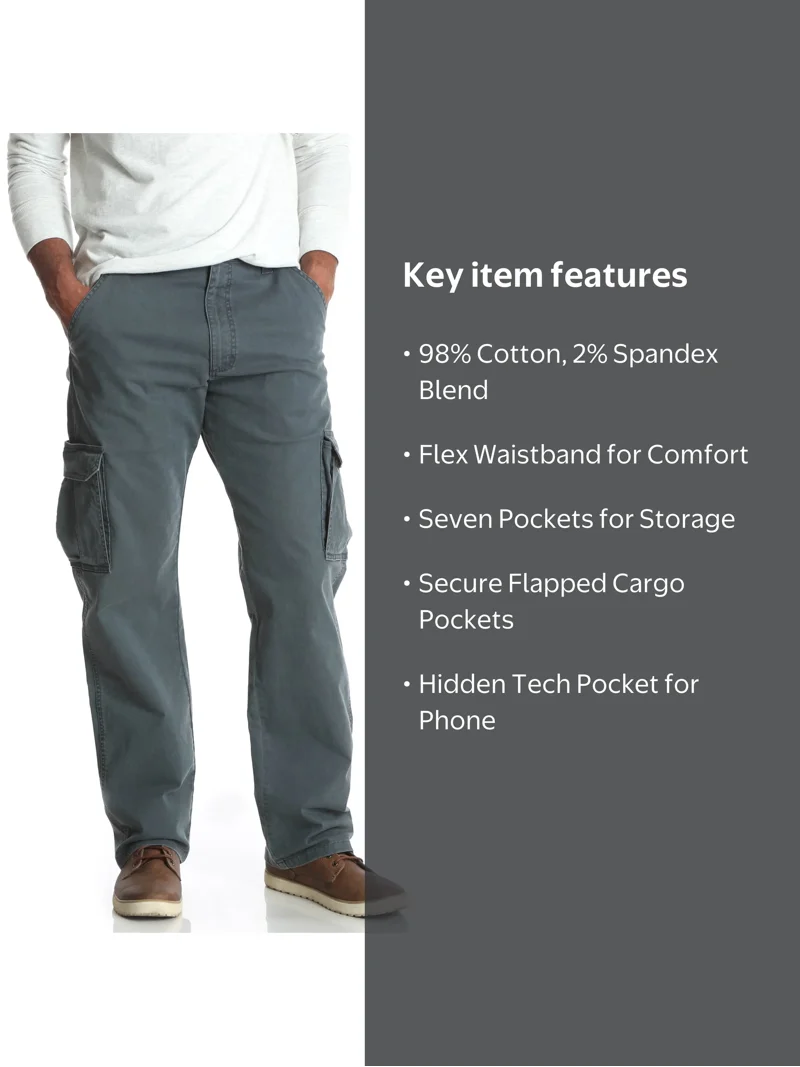 Wrangler men's Cargo Pant - Flex Waistband - Walmart.com