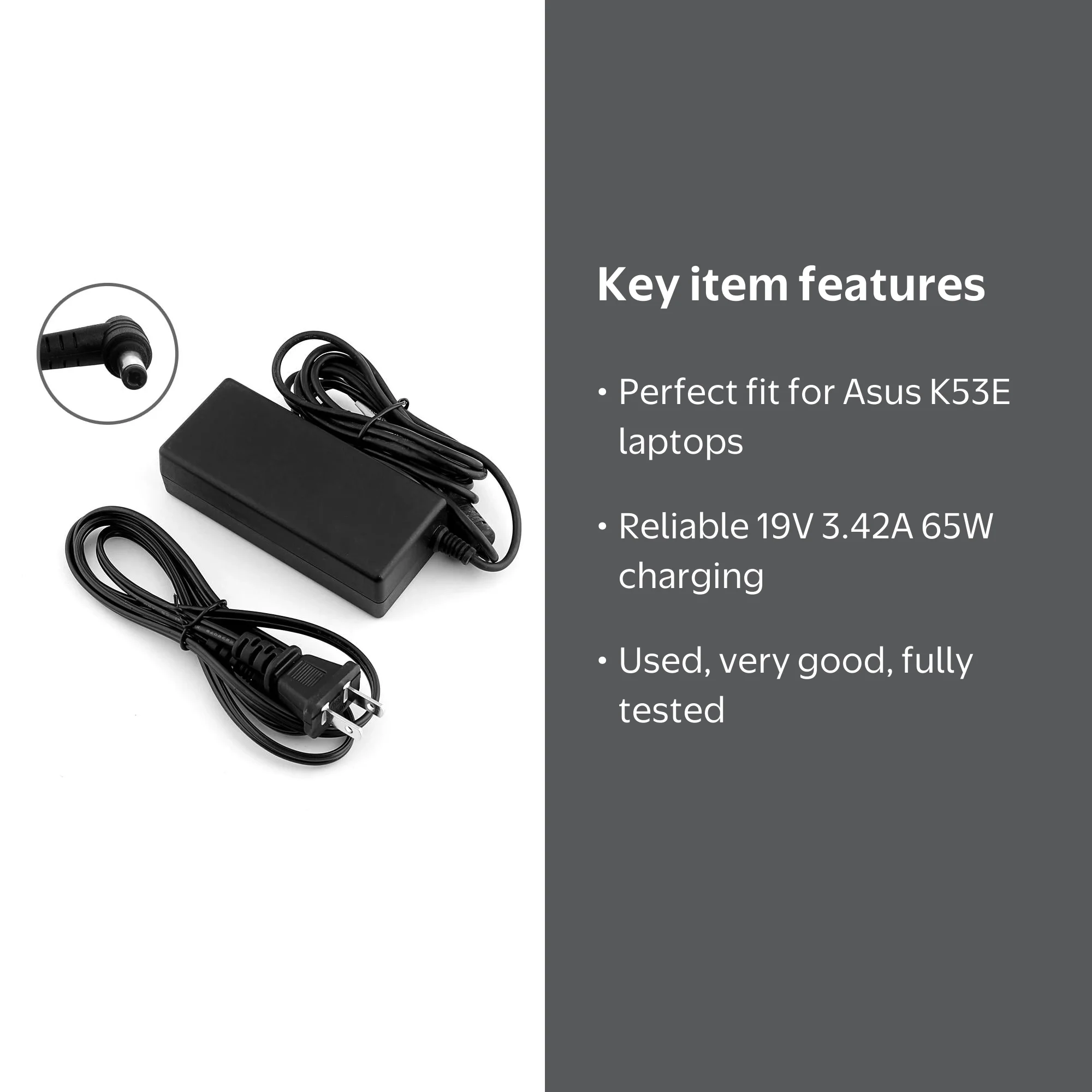 Asus K53E Notebook Charging Original OEM Laptop AC Adapter Power