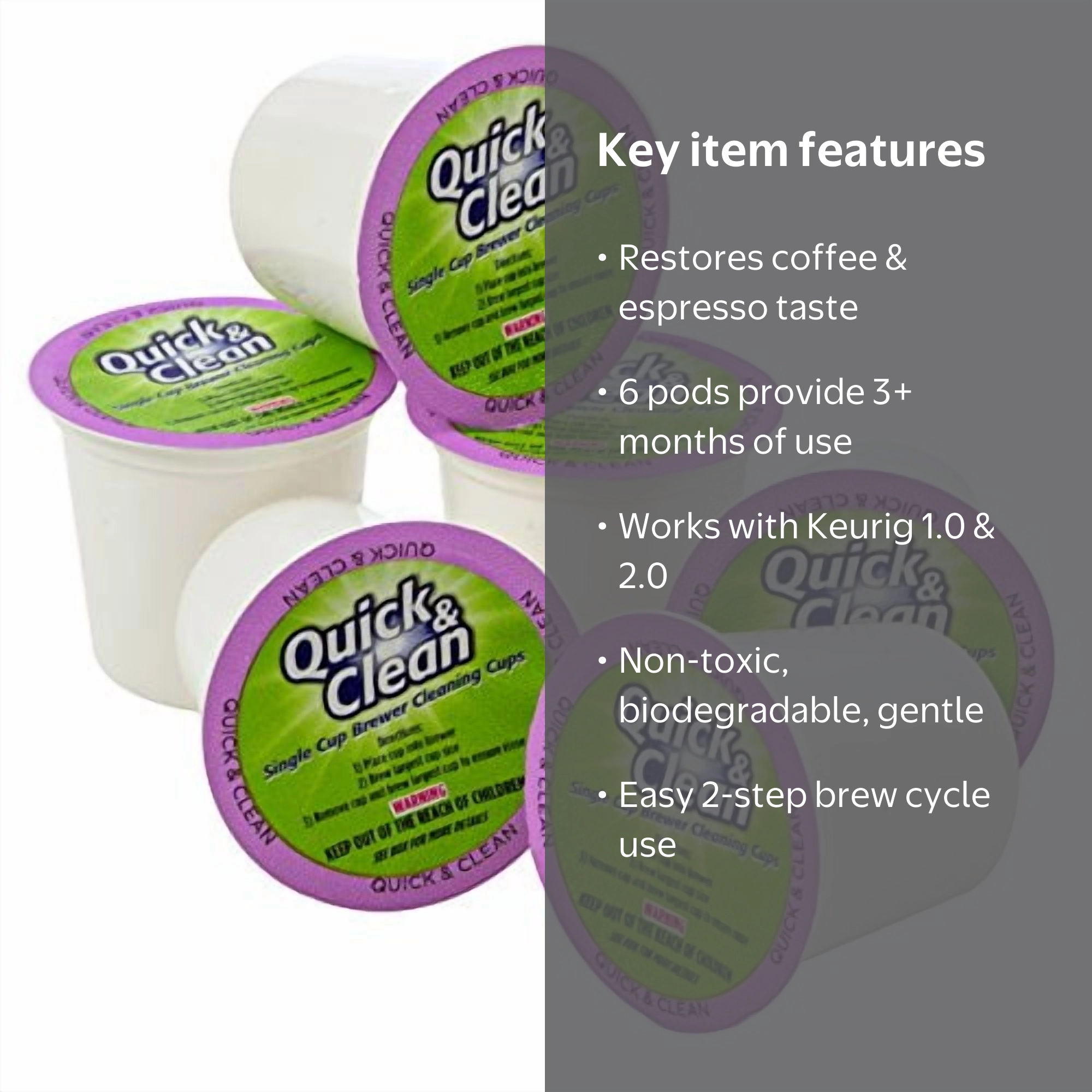 Quick & Clean 6-Pack Keurig K-Cup Machine Cleaning Pods - 2.0