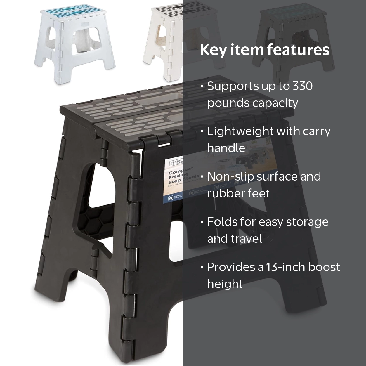 BLACK+DECKER Carbon Fiberglass Folding Step Stool with Carry