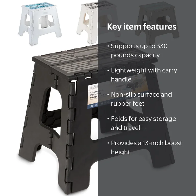 BLACK+DECKER Carbon Fiberglass Folding Step Stool with Carry