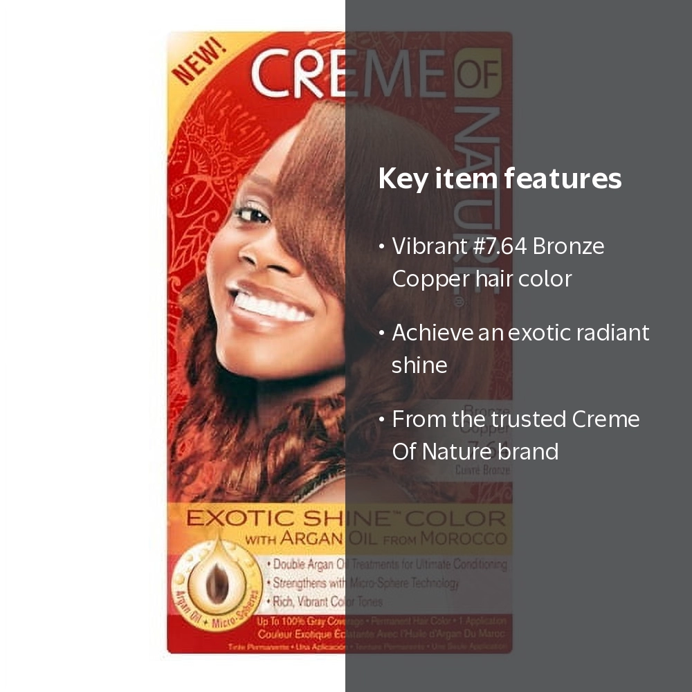 Creme Of Nature Color #7.64 Bronze Copper Exotic Shine, 1 Ea