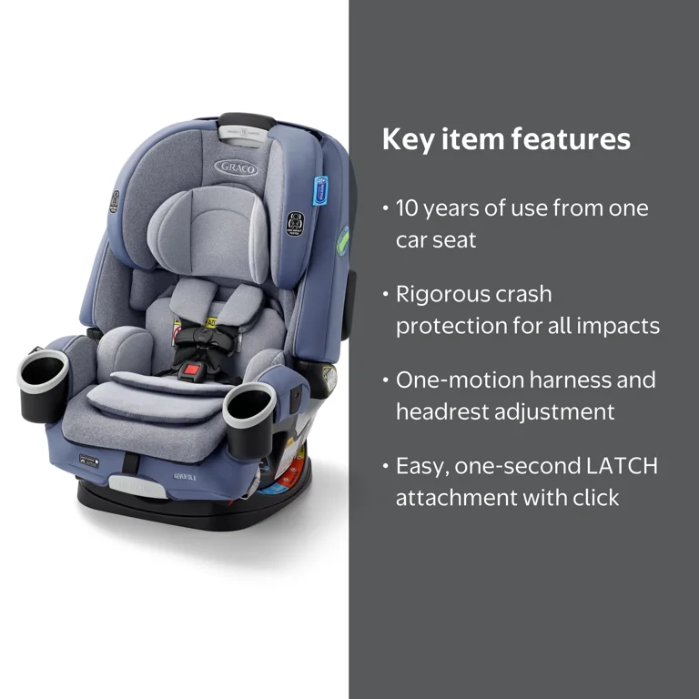 Graco, 4Ever DLX 4-in-1 Car Seat, Maddox Blue, 10-year use
