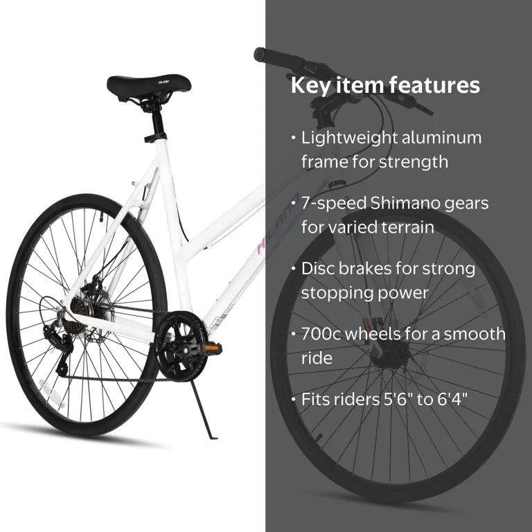 HILAND, Unisex Commuter Road Bike, 7-Speed Shimano, 700c Alloy