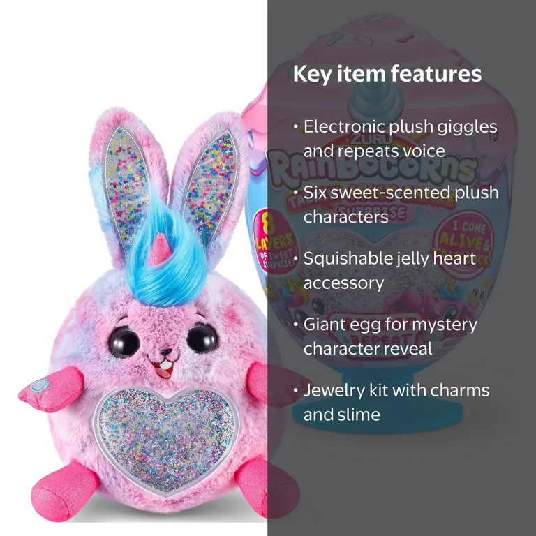 Sfiakun⭐︎レインボームーンストーン フラワー＆パープルジェイドくま Zuru Rainbocorns Talkin' Jelly Shake Surprise Electronic Plush Egg