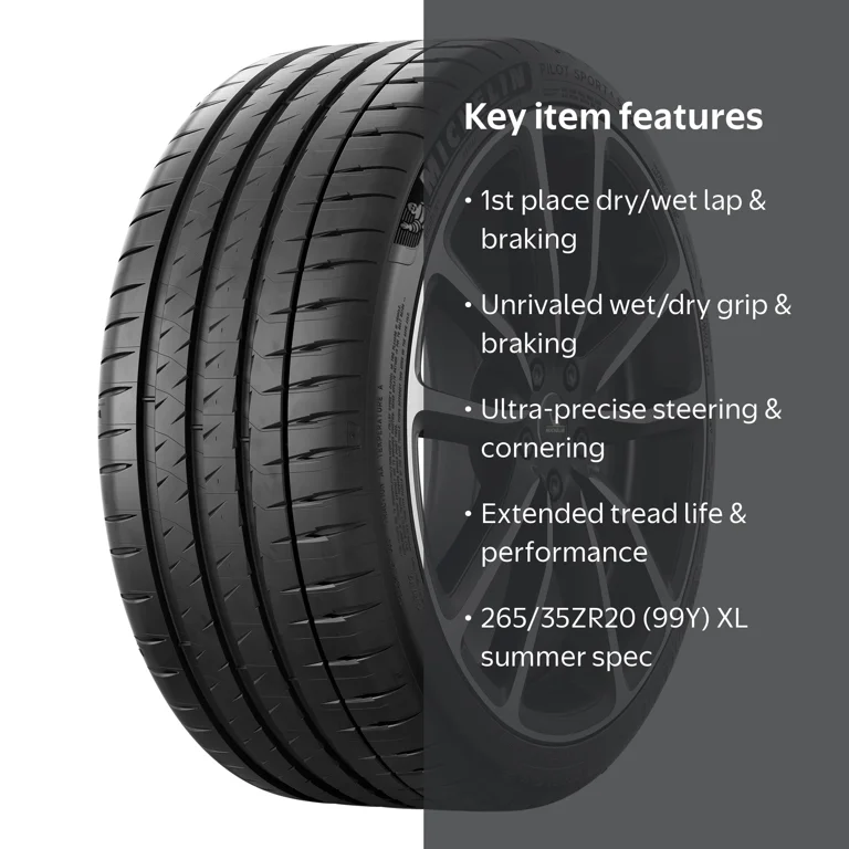 Michelin Pilot Sport 4S 265/35ZR20 (99Y) XL - Walmart.com