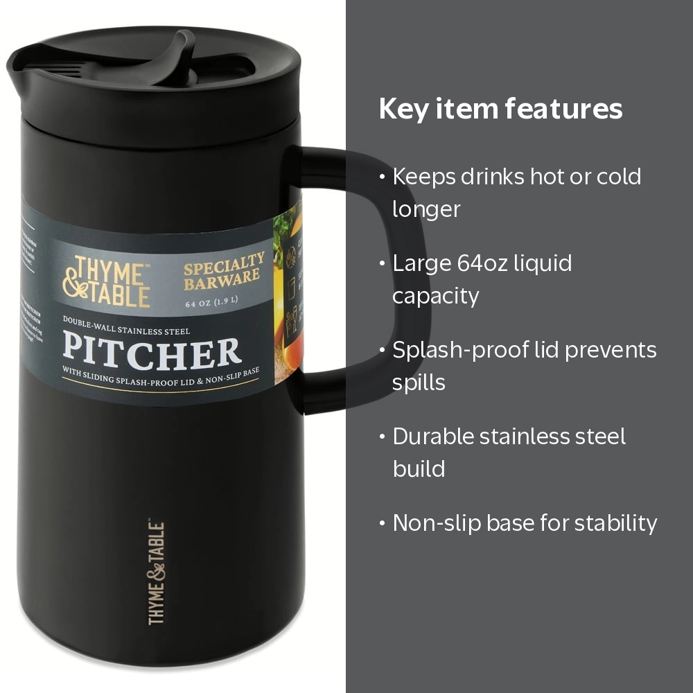 Free Shipping! Thyme & Table 64oz Double Wall Stainless Steel