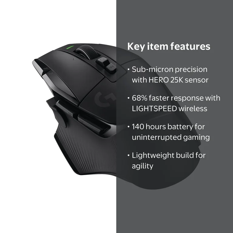 Logitech G502 X LIGHTSPEED Wireless Gamer Gaming Mouse - Optical