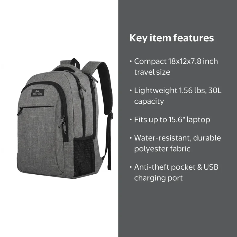 15 inch laptop backpack size Inches For Women – Luke Case access card pocket MATEIN Business Laptop Backpack, 15.6