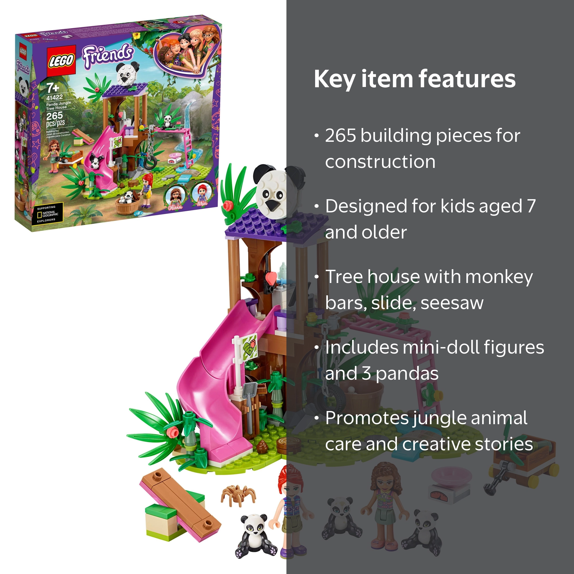 LEGO, LEGO Panda Jungle Tree House, 41422 Building Set, 265 Pieces