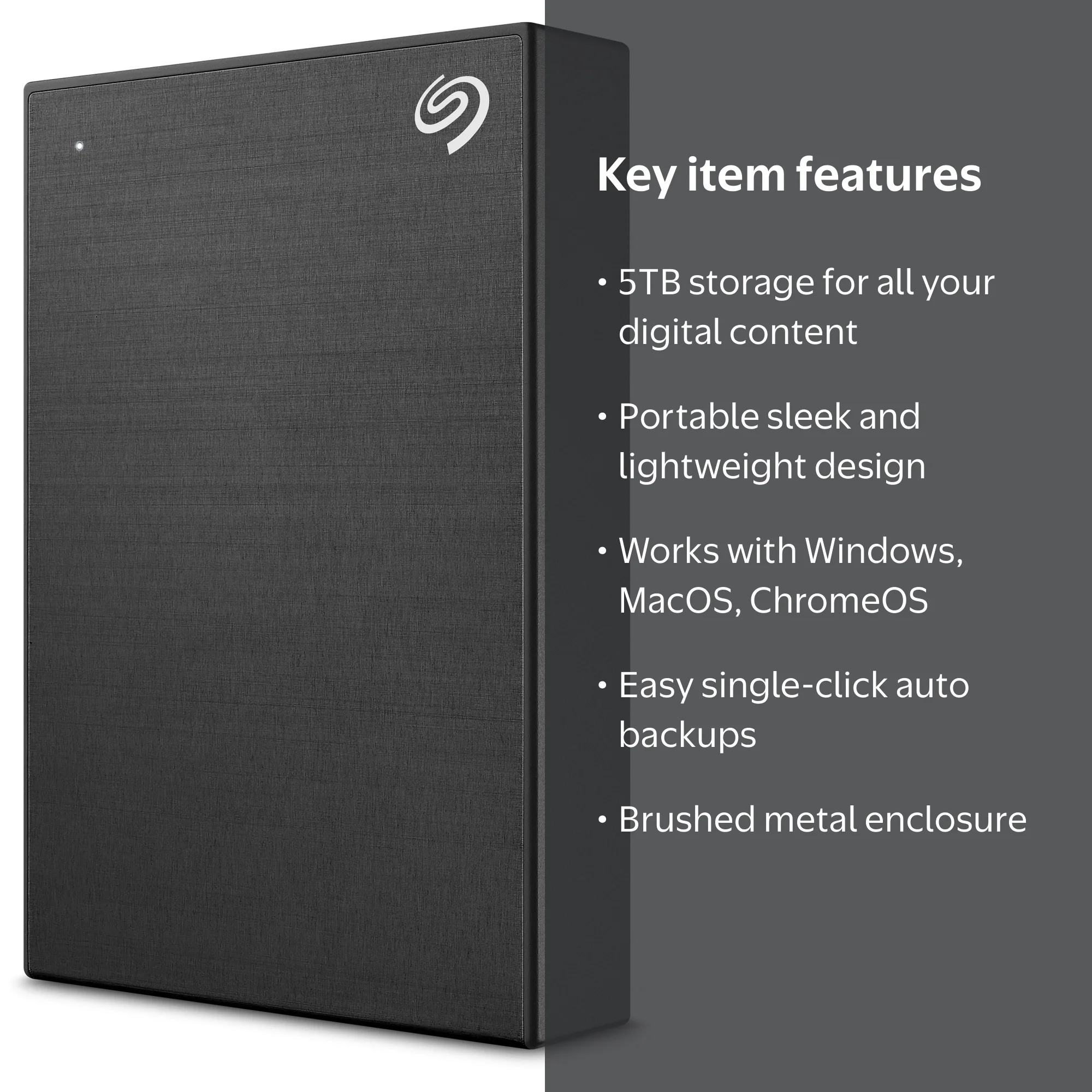 Seagate, External Portable Hard Drive, 5TB, USB 3.0 Black