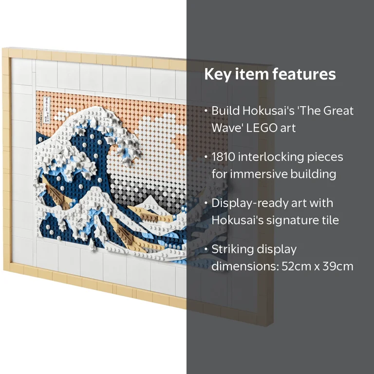 絵画 flk041122 LEGO, Art The Great Wave Hokusai, Multicolor, 1810 Pieces