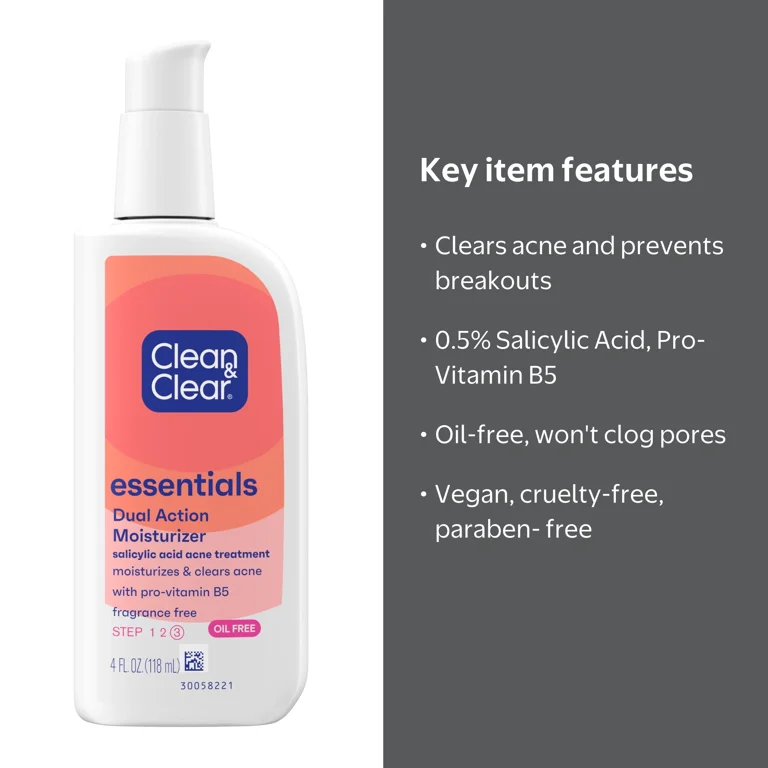 Clean & Clear Essentials Dual Action Moisturizer, 4 fl. oz HSA/FSA