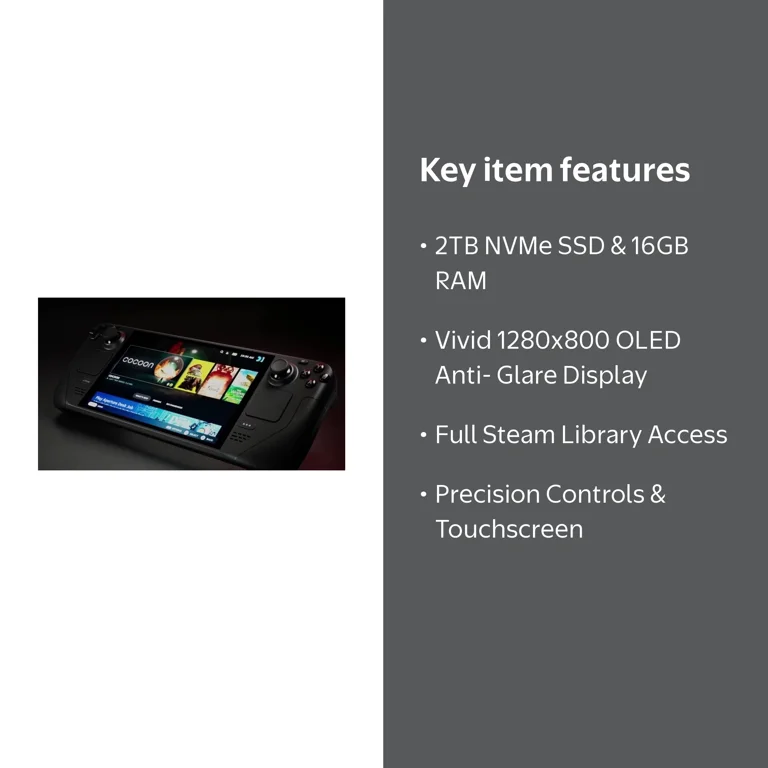Valve Steam Deck 2TB Handheld Gaming Console with Case, 16GB RAM