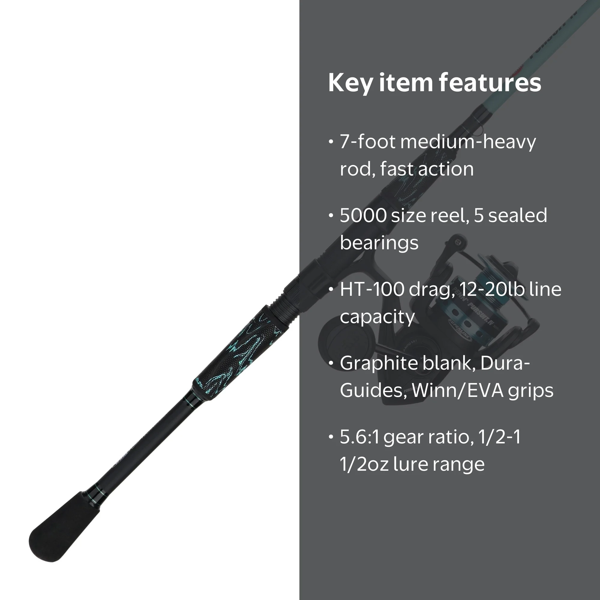 penn 7' pursuit iv spinning fishing rod Ugly Stik Carbon Inshore and Reel Combo, 25 Size Reel, 1 Piece Rod, Medium Light Rod Power, 6-12 lb Line Rating : Sports & Outdoors Head out for a day on the water with the PENN Pursuit IV 10 ft Spinning Combo PENN Pursuit IV 8000 Spinning
