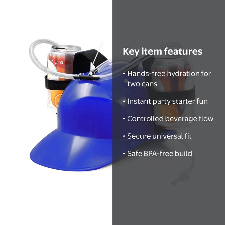 beer drinking football helmet These beer helmets hold two beverages and allow you to drink your beverage without hands Novelty Place Blue Drinking Helmet