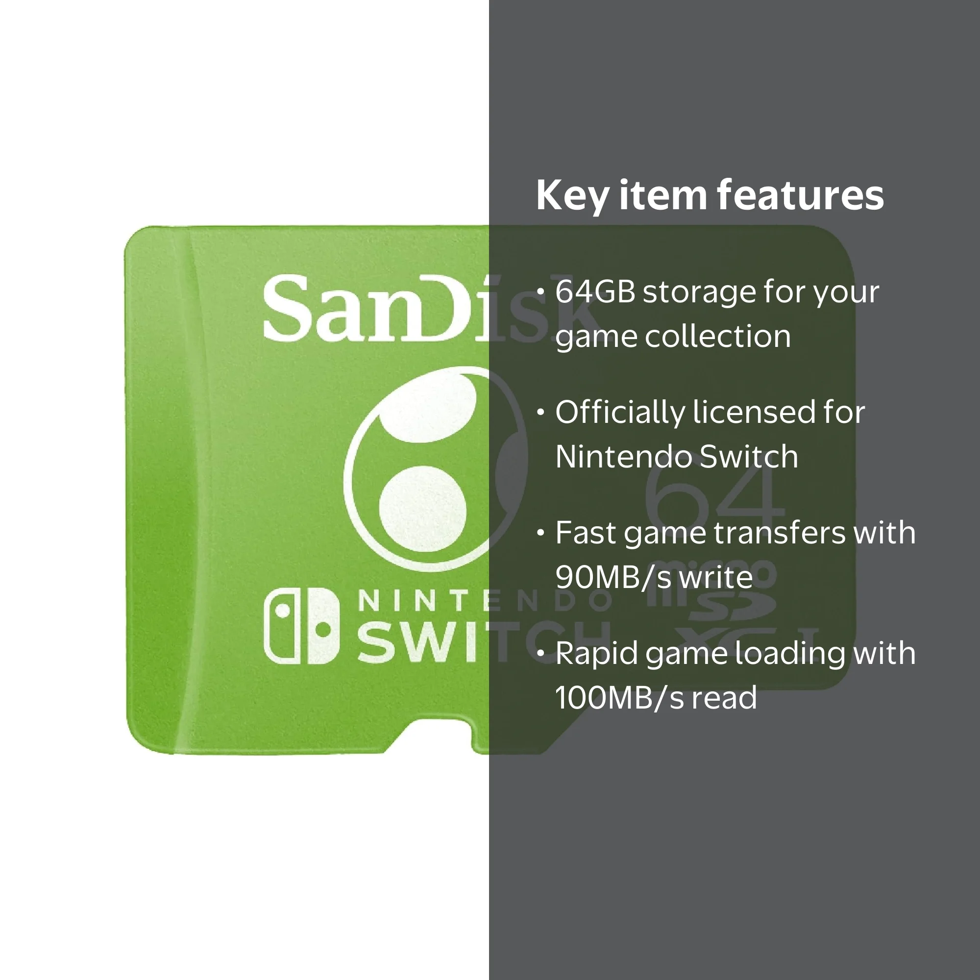 64GB microSDXC Card Licensed for Nintendo Switch, Yoshi Edition