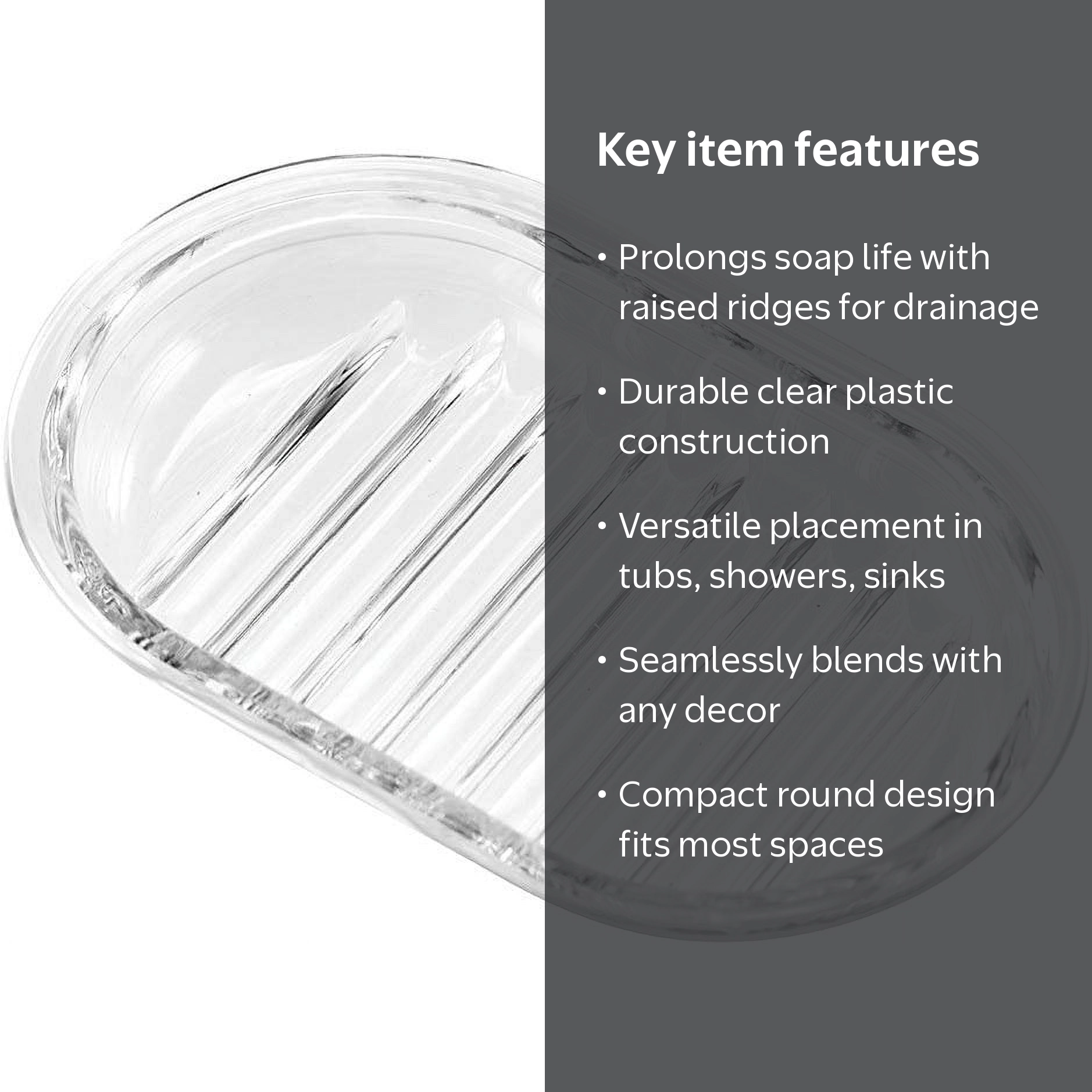 InterDesign, Plastic Soap Holder, Round, 3.5