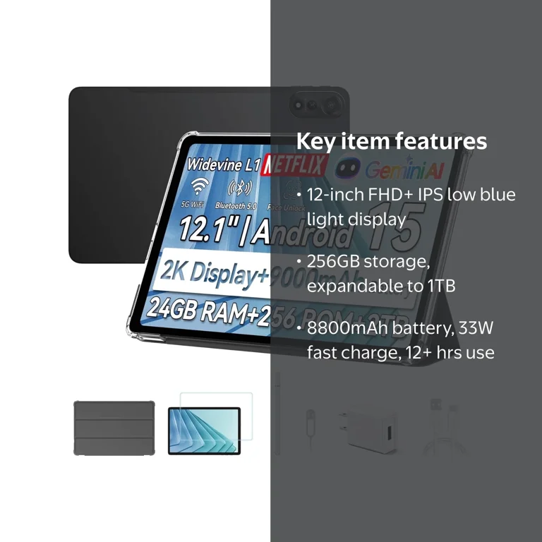 Blackview Tab18 12-Inch Tablet, Android 13, 256GB ROM, 24GB RAM