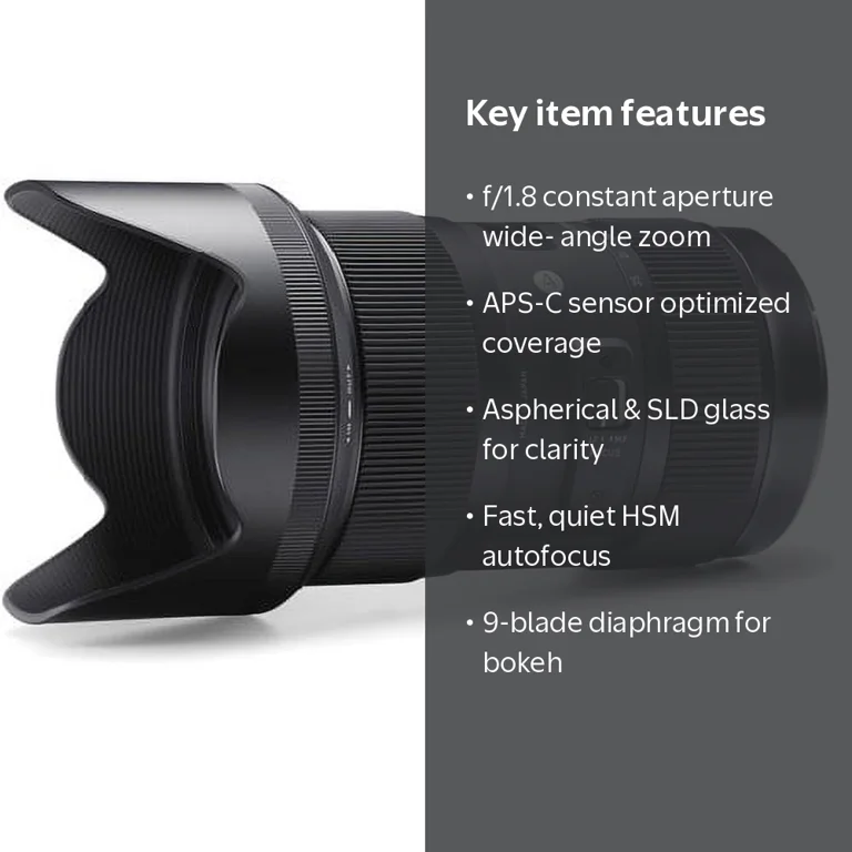 Sigma, 18-35mm f/1.8 DC HSM Art Lens, for Canon DSLR Cameras