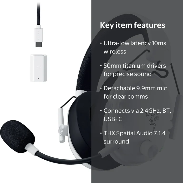 Razer, Wireless Esports Headset, BlackShark V3, White - Walmart.com