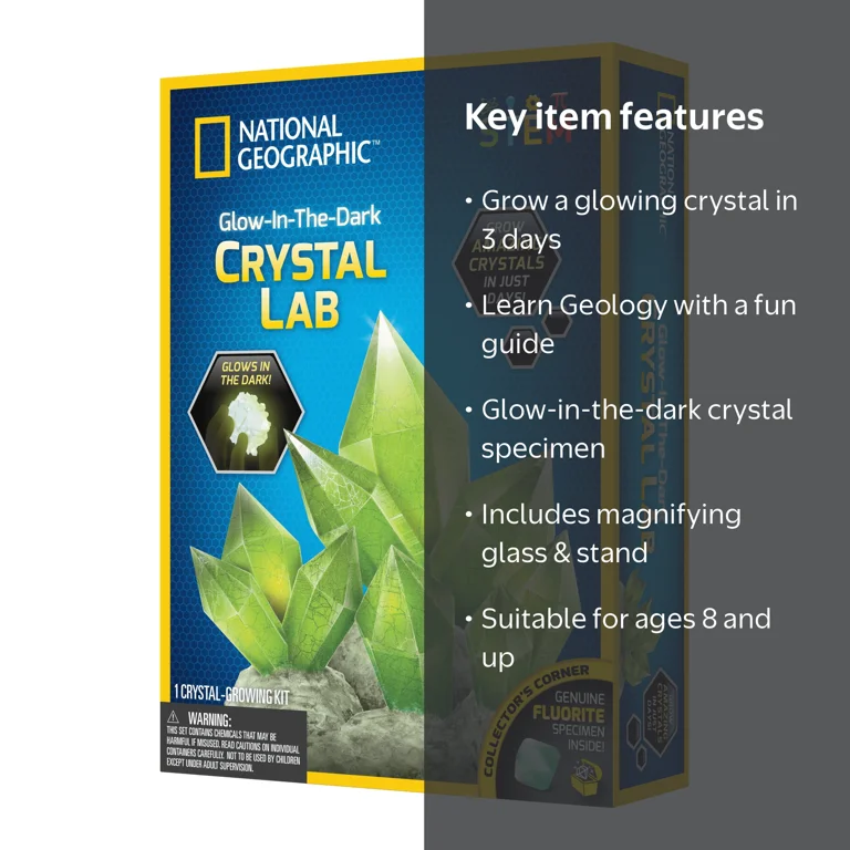 National Geographic Glow-in-the-Dark Crystal Grow Lab Kit for