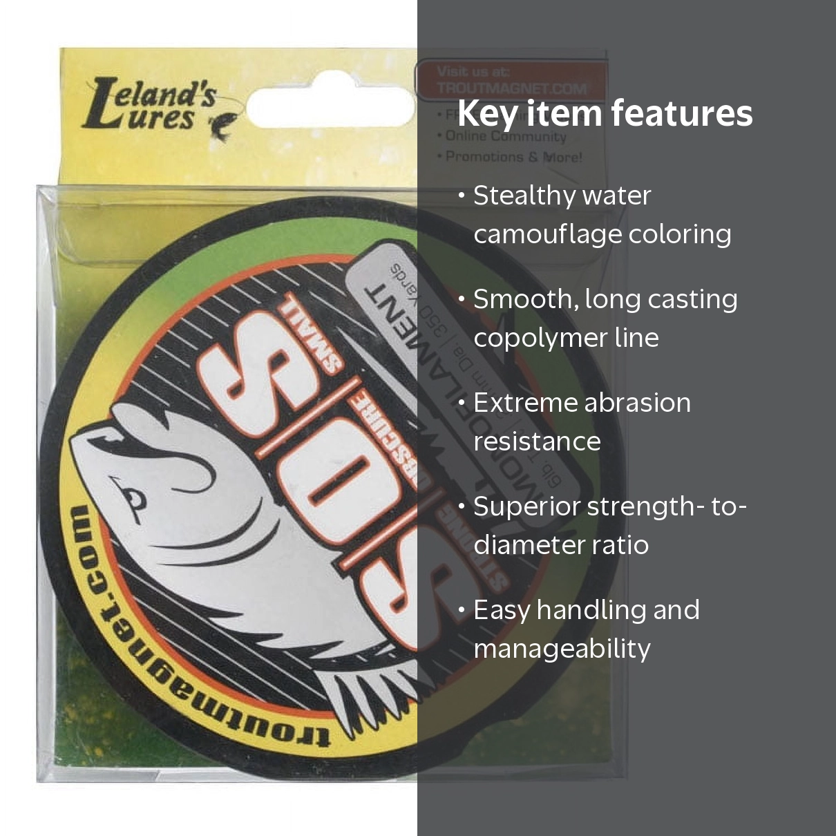 フィルドハンター Trout Logic BORON TLB-8５ML Leland Lures Trout SOS Fishing Line 6Lb 350 Yards Stealth
