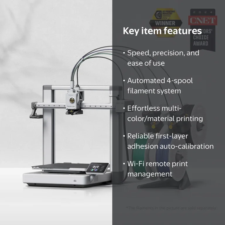 Bambu Lab, A1 Combo 3D Printer, Silver, 0.4 mm, Textured PEI