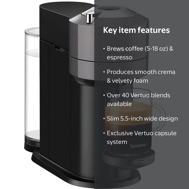 Nespresso, Vertuo Next Coffee and Espresso Maker, Gray - Walmart.com