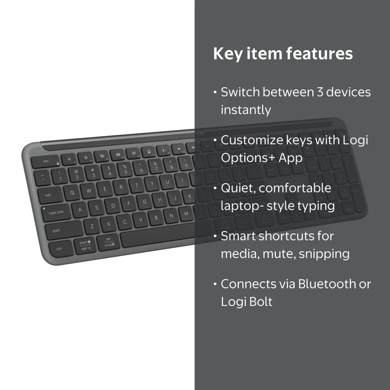 Logitech Signature Slim K950 Wireless Keyboard, Switch Devices