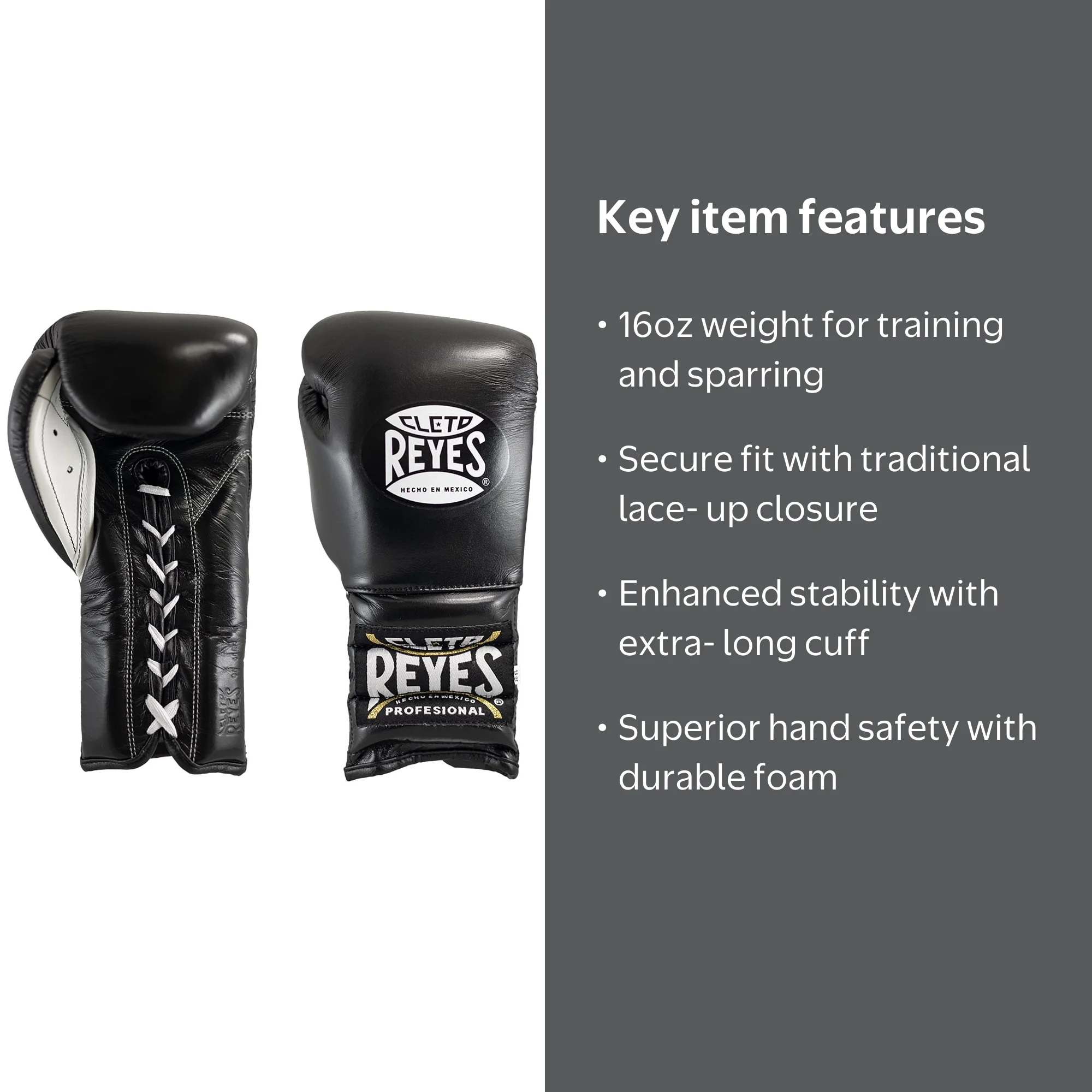 Cleto Reyes Training Gloves with Laces for Men and Women (16oz