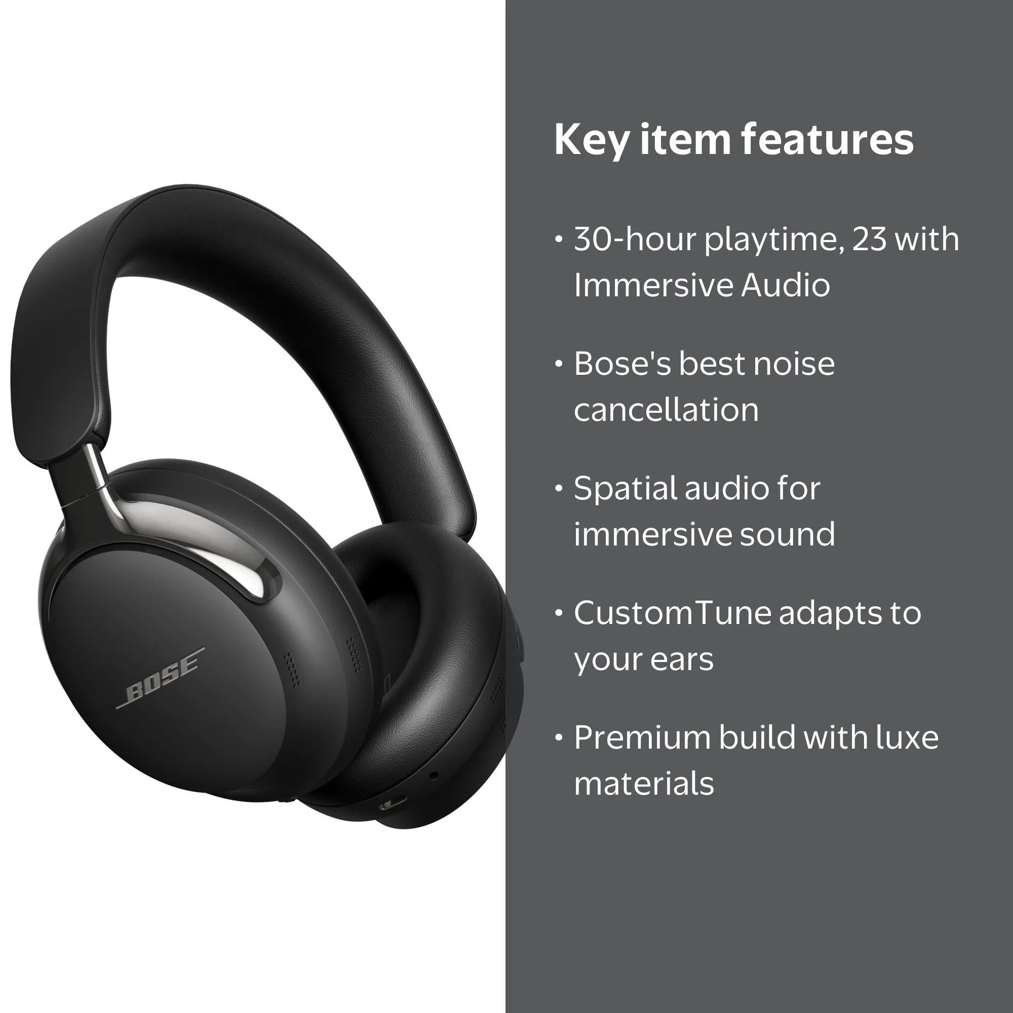 Bose QuietComfort Ultra Headphones II, Bluetooth Over Ear Noise
