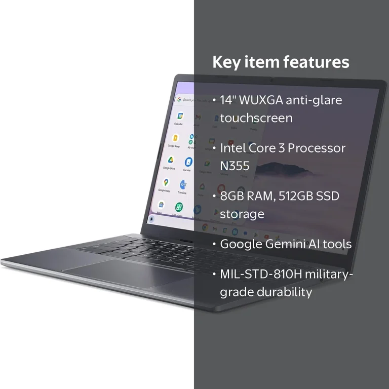 Acer Chromebook Plus 514 14 Touchscreen Laptop with Google AI